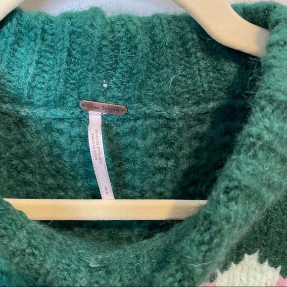 Free People Chunky Sweater In Spearmint Pine Combo New With Tags - Picture 9 of 11